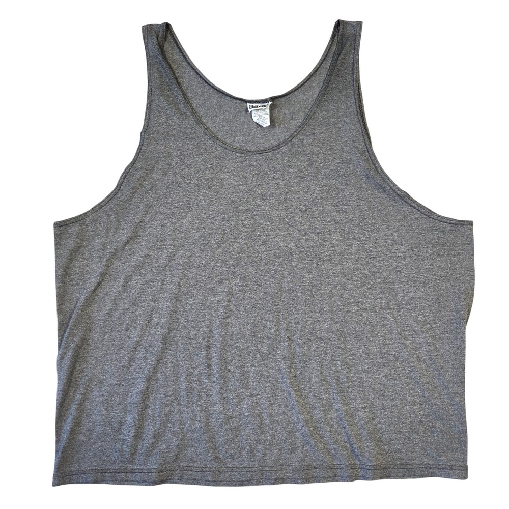 Vintage Basic Editions Mens XL Gray Tank Top Sleeveless Made in USA Retro Punk